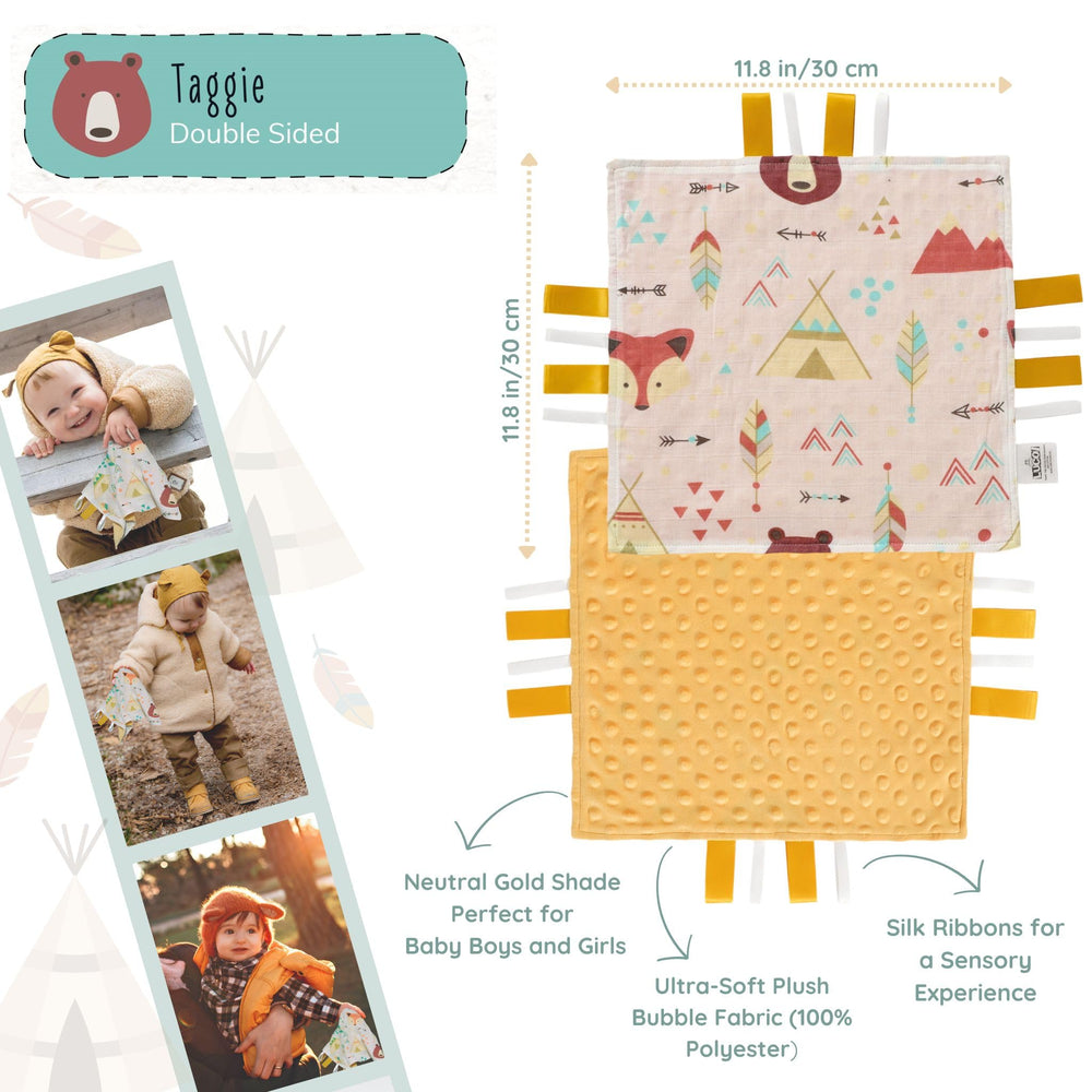 LUCOI double-sided wooden milestone card captures baby memories in a woodland design