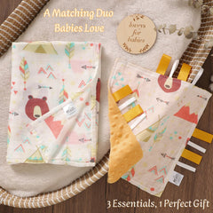 LUCOI ribbon-detail tag lovey emphasizes gentle textures aiding sensory exploration