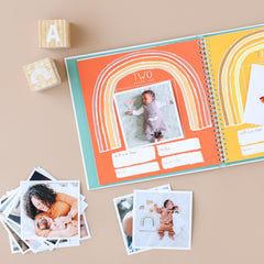 Lucy Darling Little Rainbow milestone spreads capture pregnancy to age five