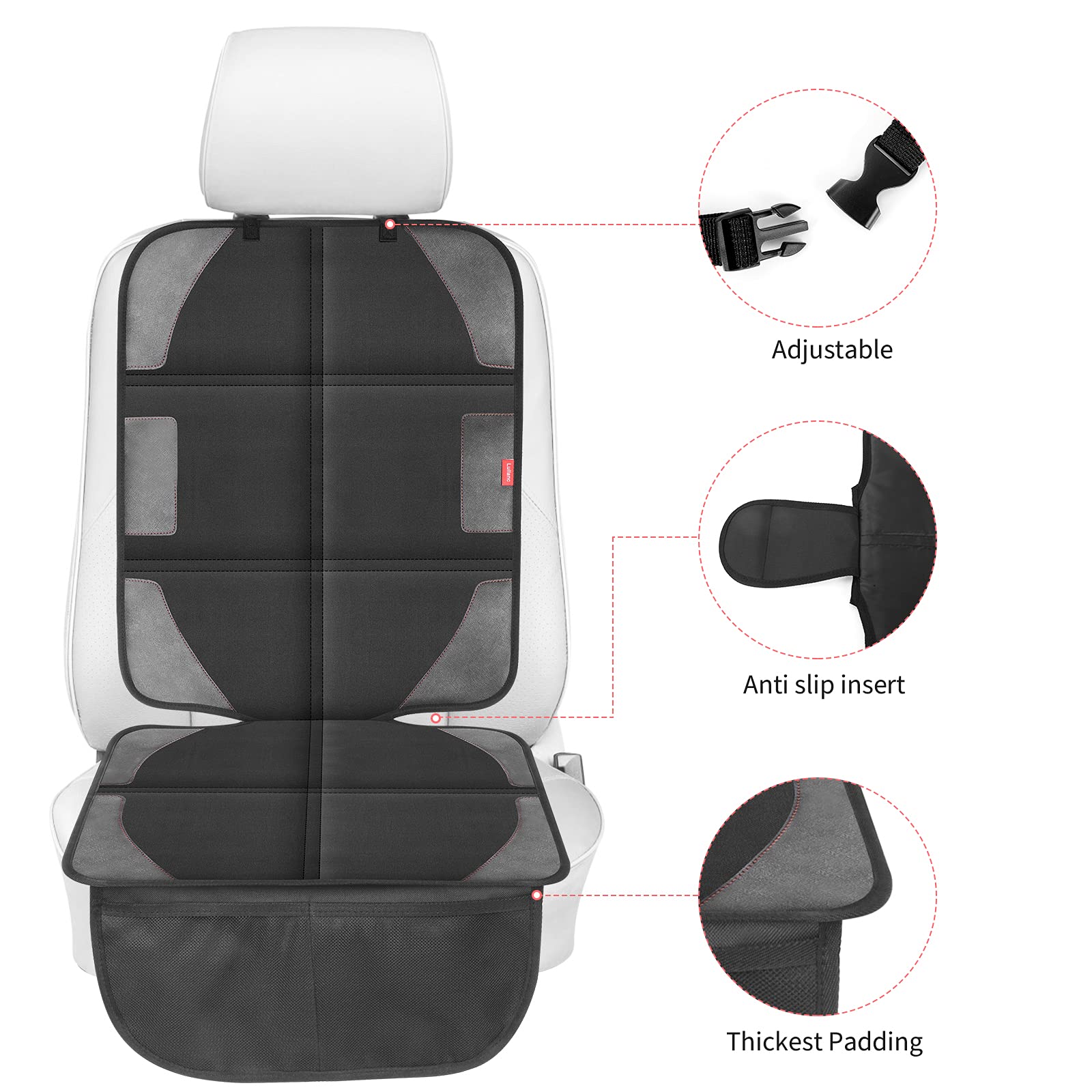 LUILANC non-slip design prevents seat protector from shifting while driving.