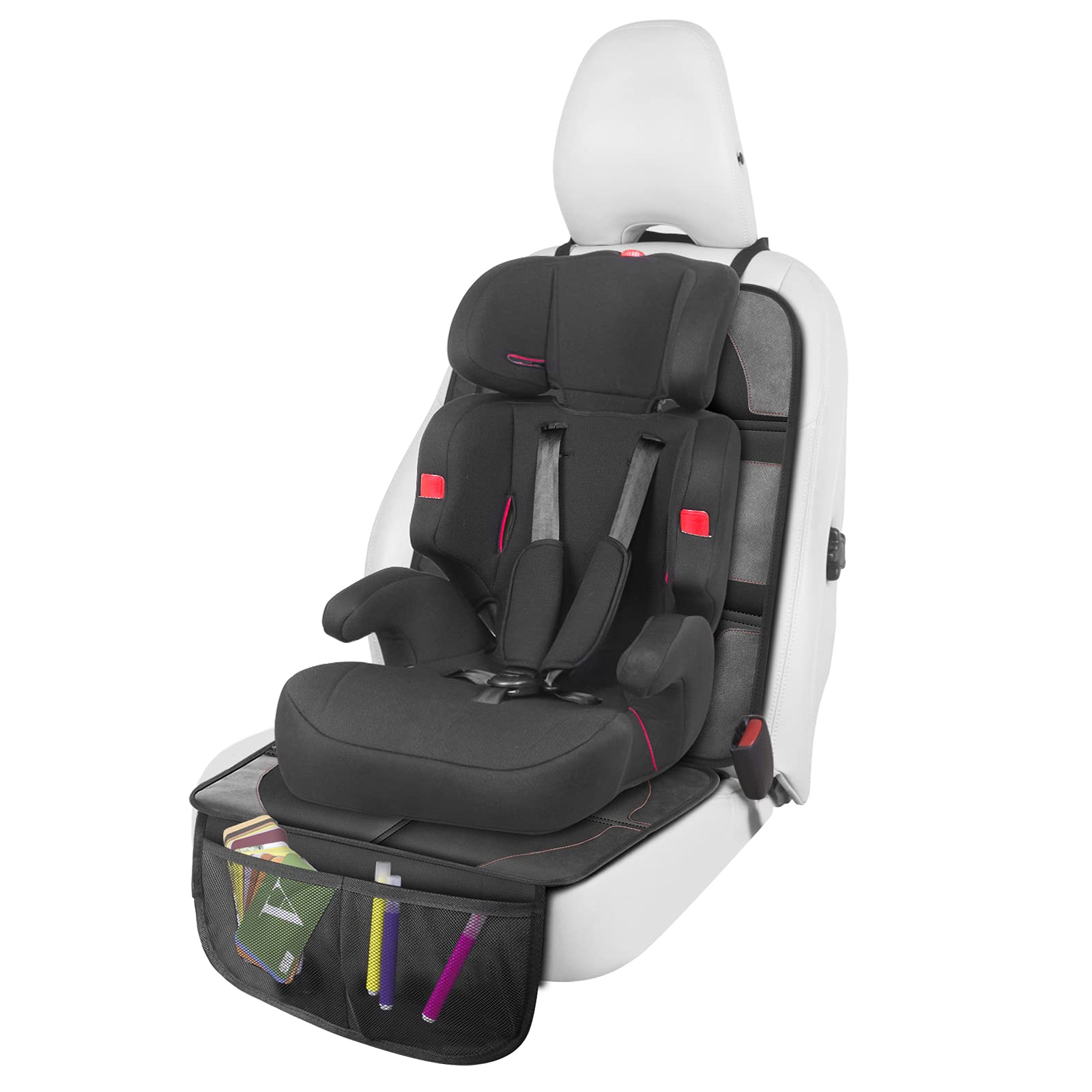 LUILANC waterproof 600D fabric on car seat protector resists everyday messes.