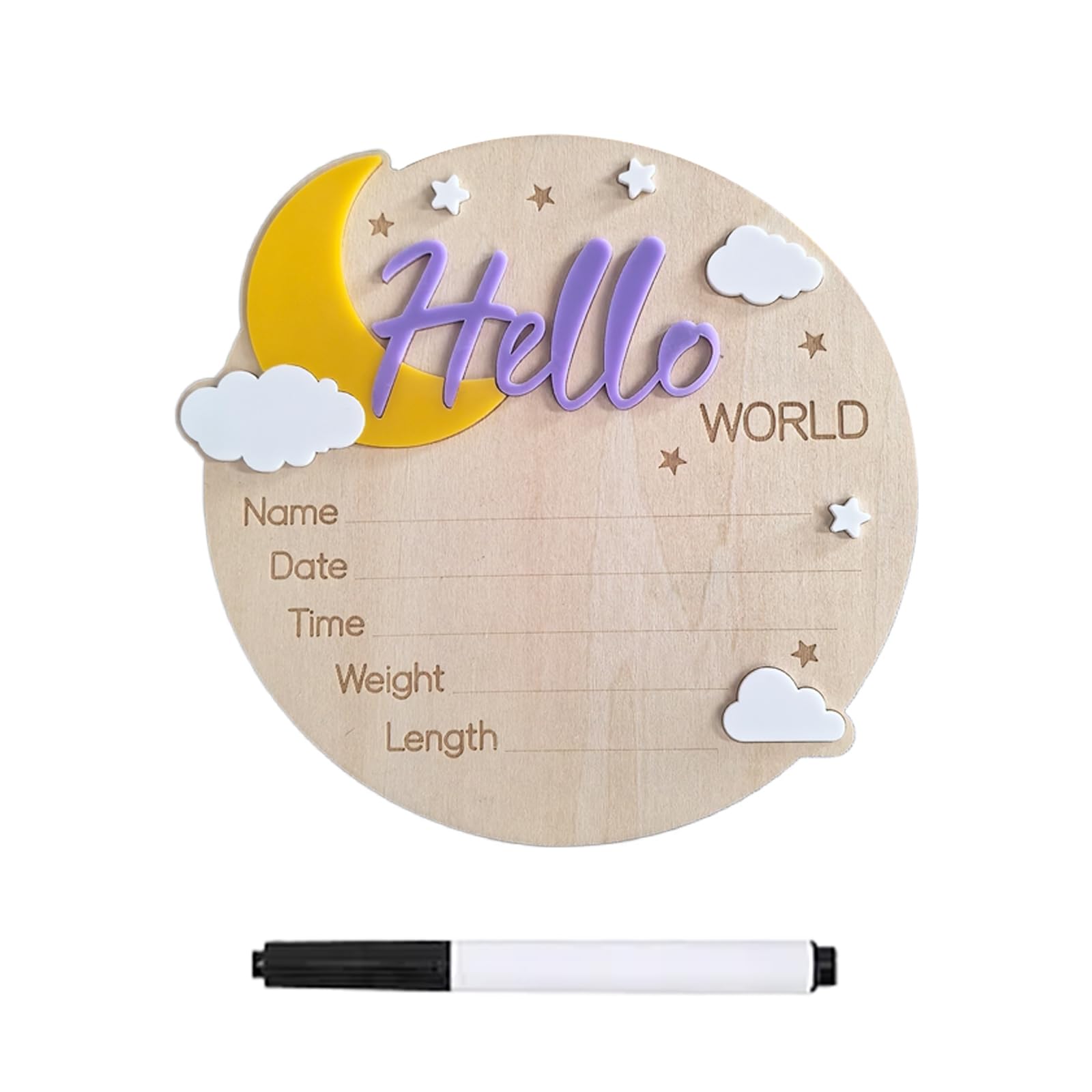 LUJIEBANG baby name sign Hello World wooden plaque for nursery photos