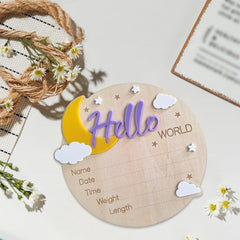 LUJIEBANG newborn photo prop sign in purple and yellow tones