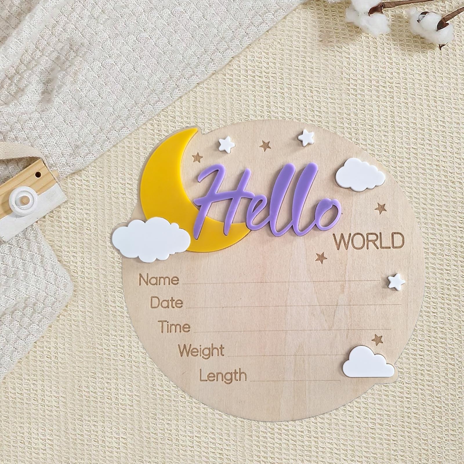 LUJIEBANG purple yellow baby sign adds cheerful color