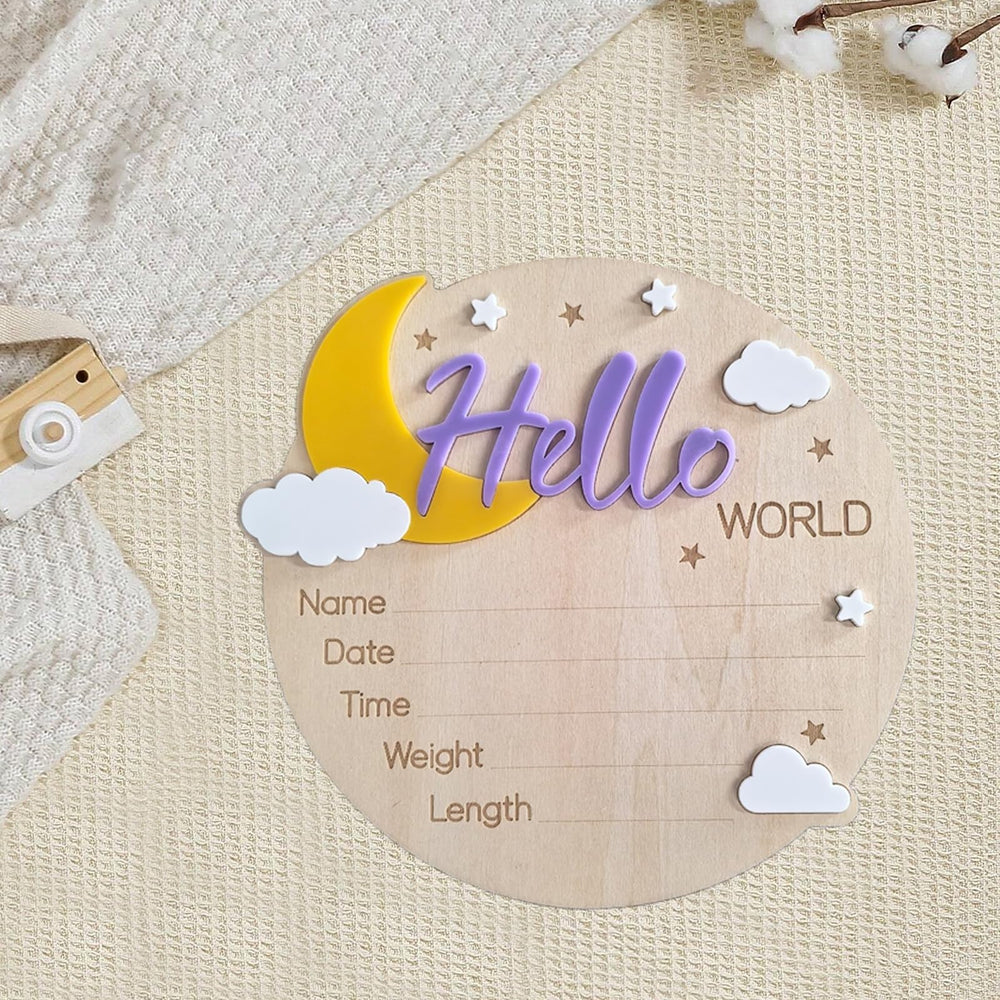 LUJIEBANG purple yellow baby sign adds cheerful color
