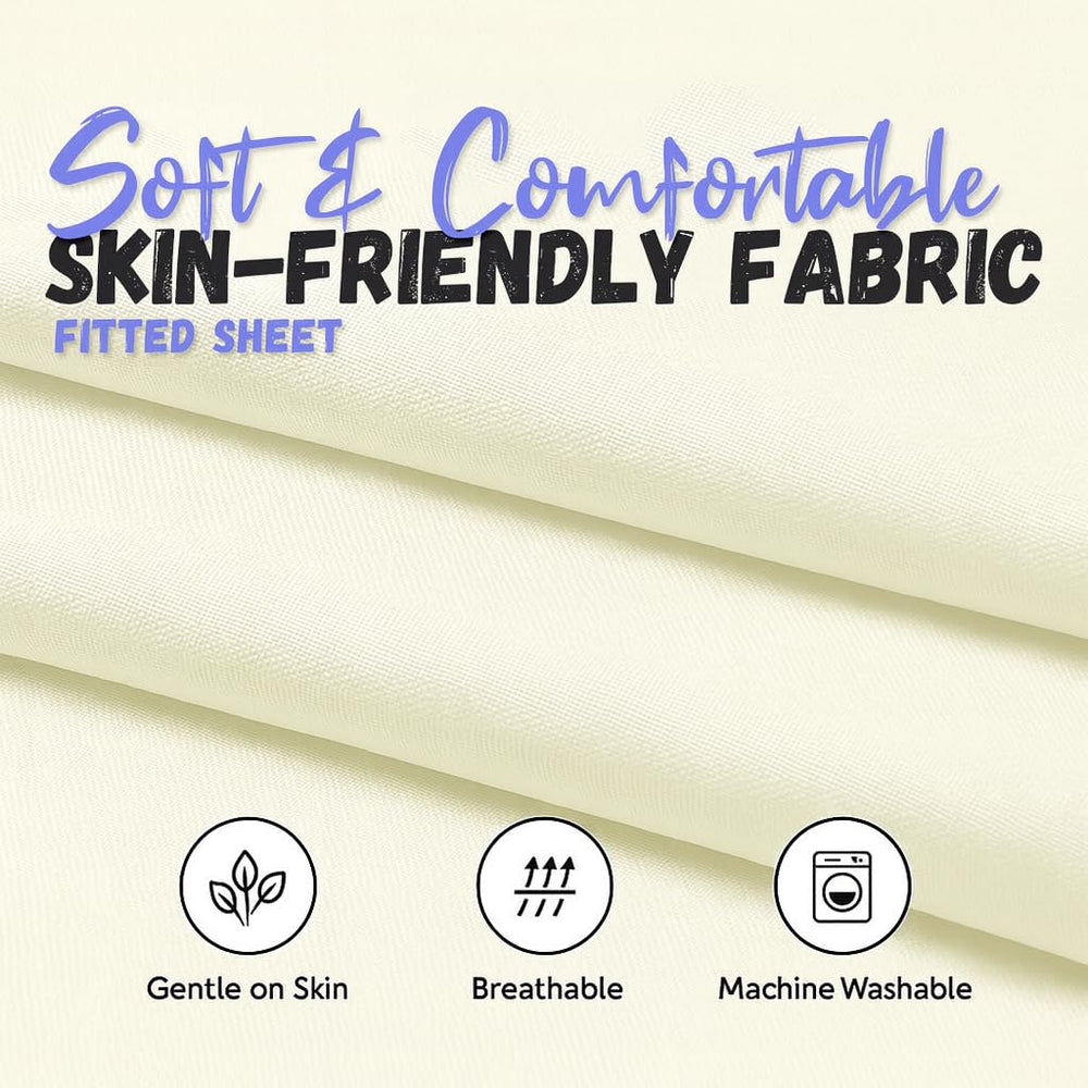 Lukeville Luxury Linen soft microfiber cot sheet offers gentle nap-time comfort.
