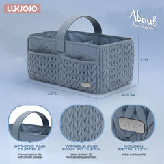 LUKJOJO ash blue caddy side pockets hold wipes and creams