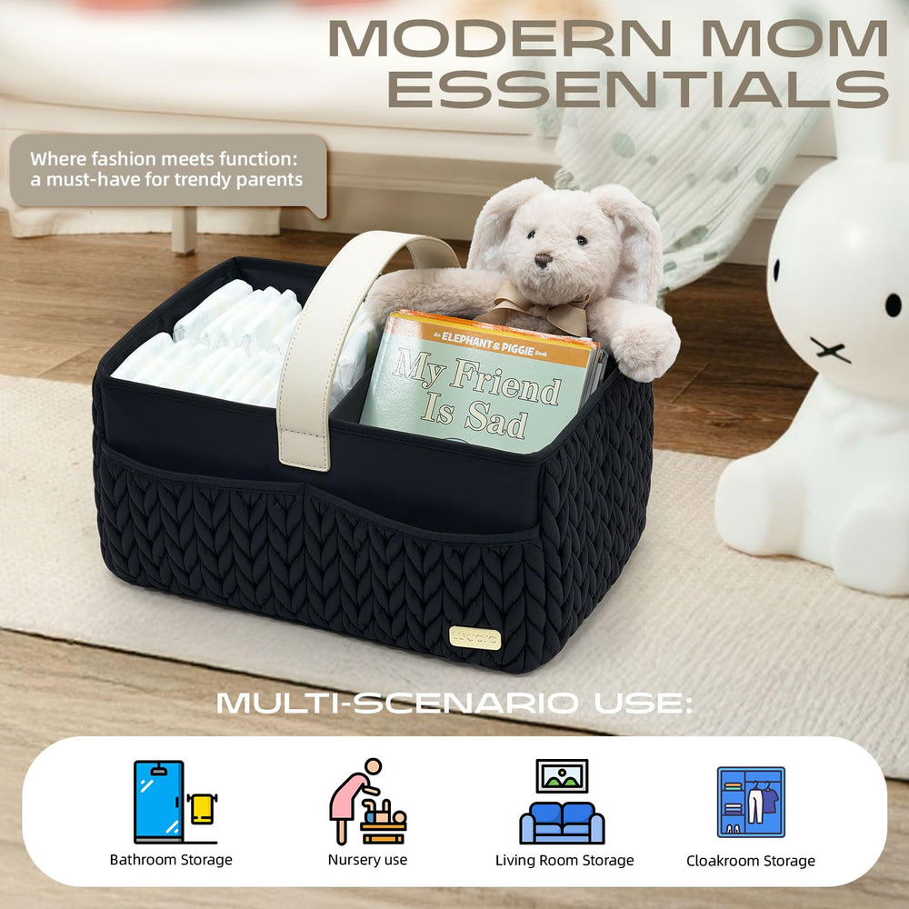 LUKJOJO Diaper Caddy gift-packaging gift-ready with bow and ribbon