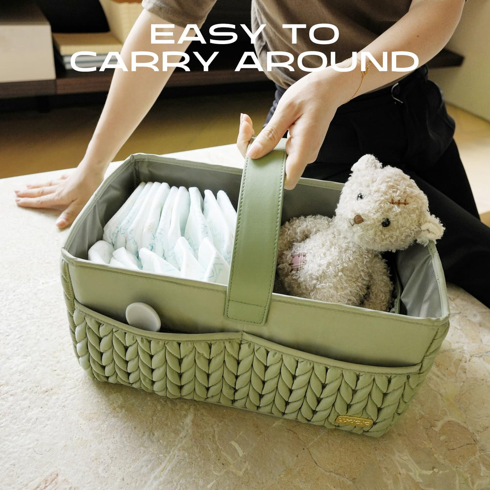 LUKJOJO gift-ready diaper caddy packaging with bow for baby showers
