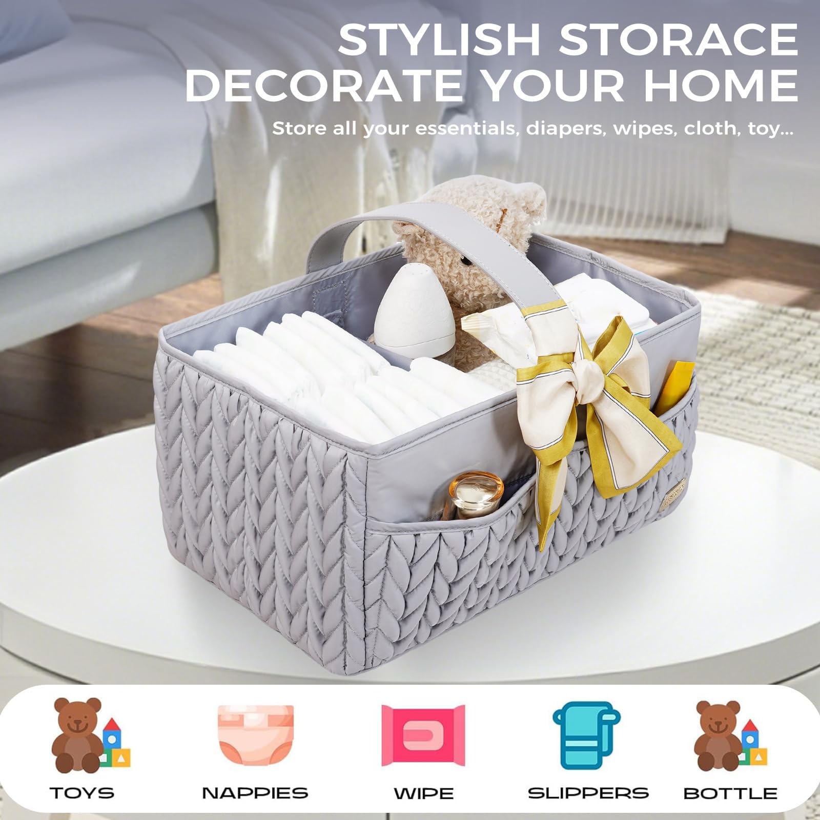 LUKJOJO versatile use as baby organizer at home or in car.
