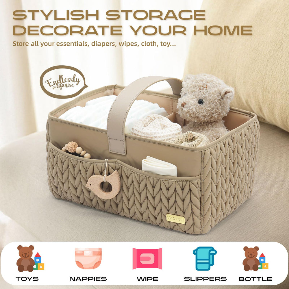 LUKJOJO foldable diaper caddy for easy travel and storage
