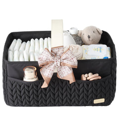 LUKJOJO Luxurious Diaper Caddy waterproof-nylon for elegant nursery organization