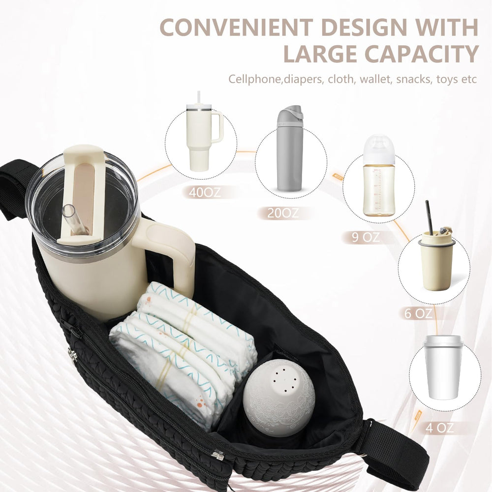 LUKJOJO adjustable dividers customize space for bottles and diapers.