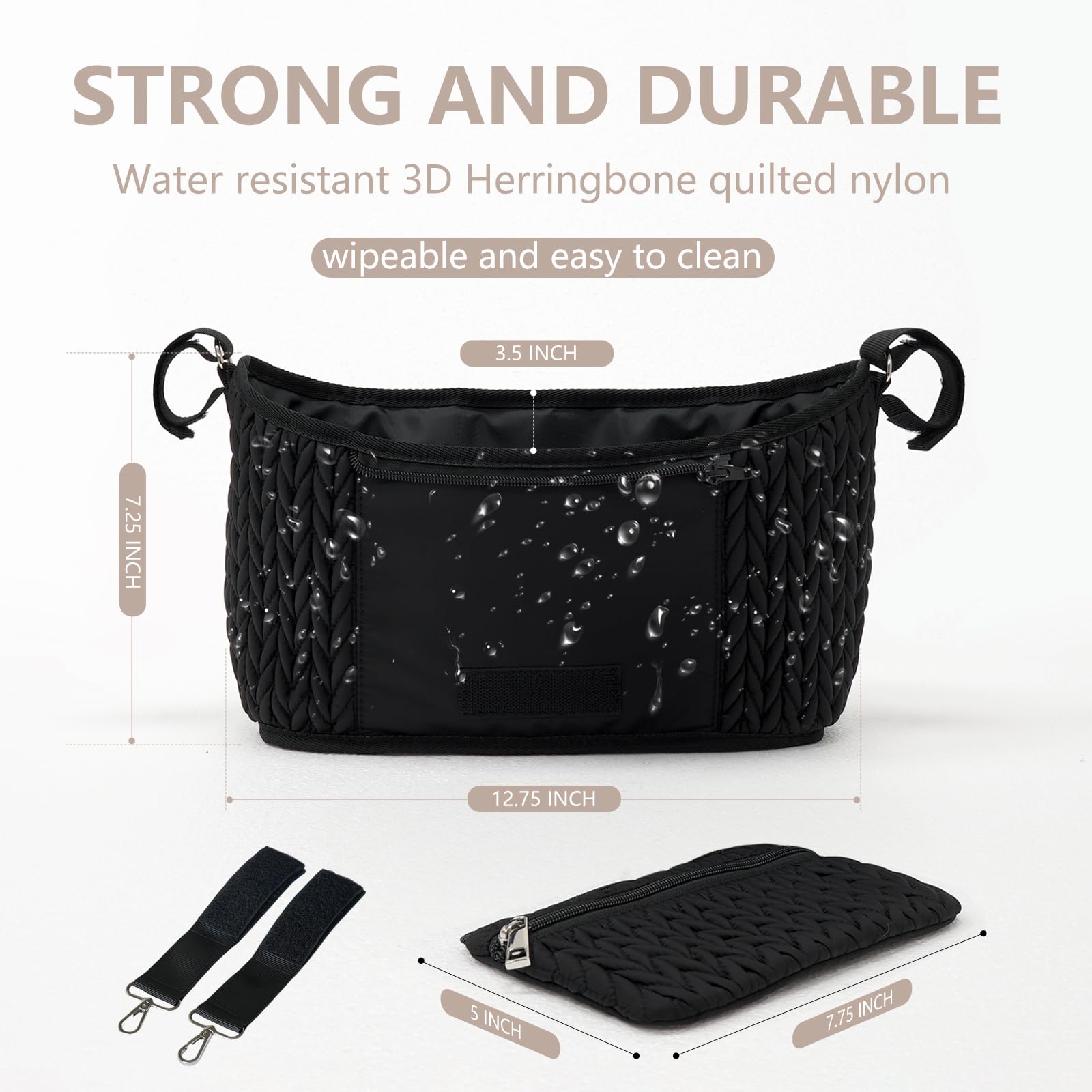 LUKJOJO detachable front pocket for quick access to small items.