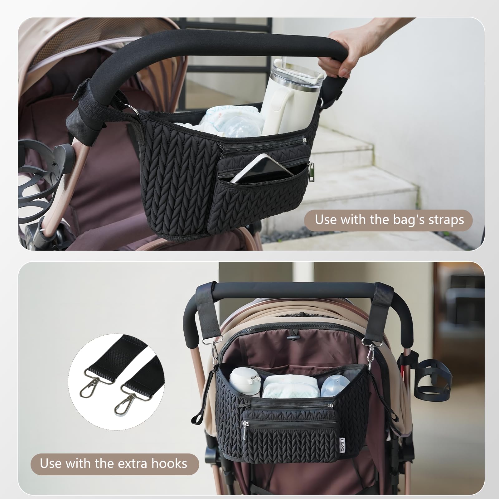 LUKJOJO water-resistant nylon protects contents during travel.