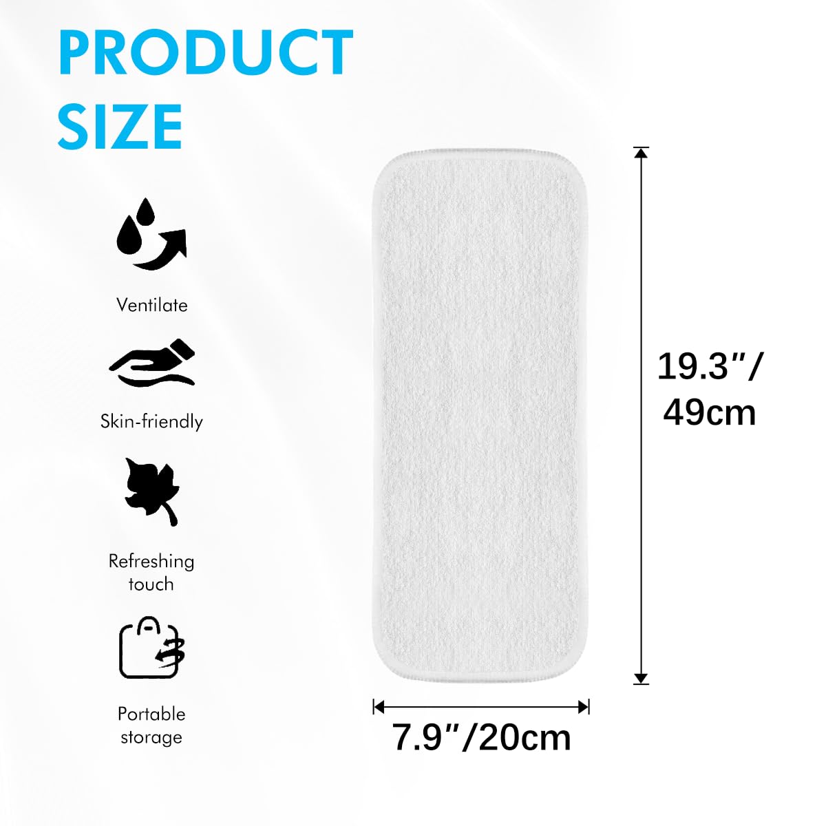 LukLoy 6-pack inserts laid flat showing 20x49 cm size for large adult use.