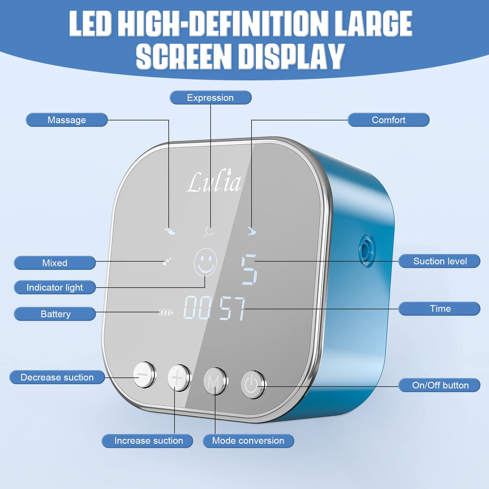 Lulia smart LED display for quick mode control during pumping