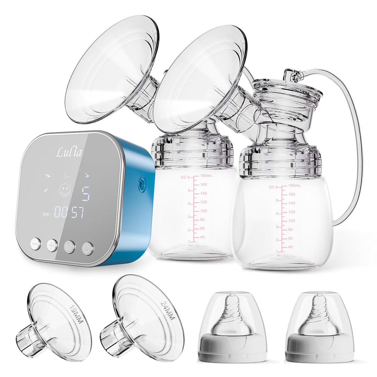 Lulia double electric breast pump motor for efficient milk expression