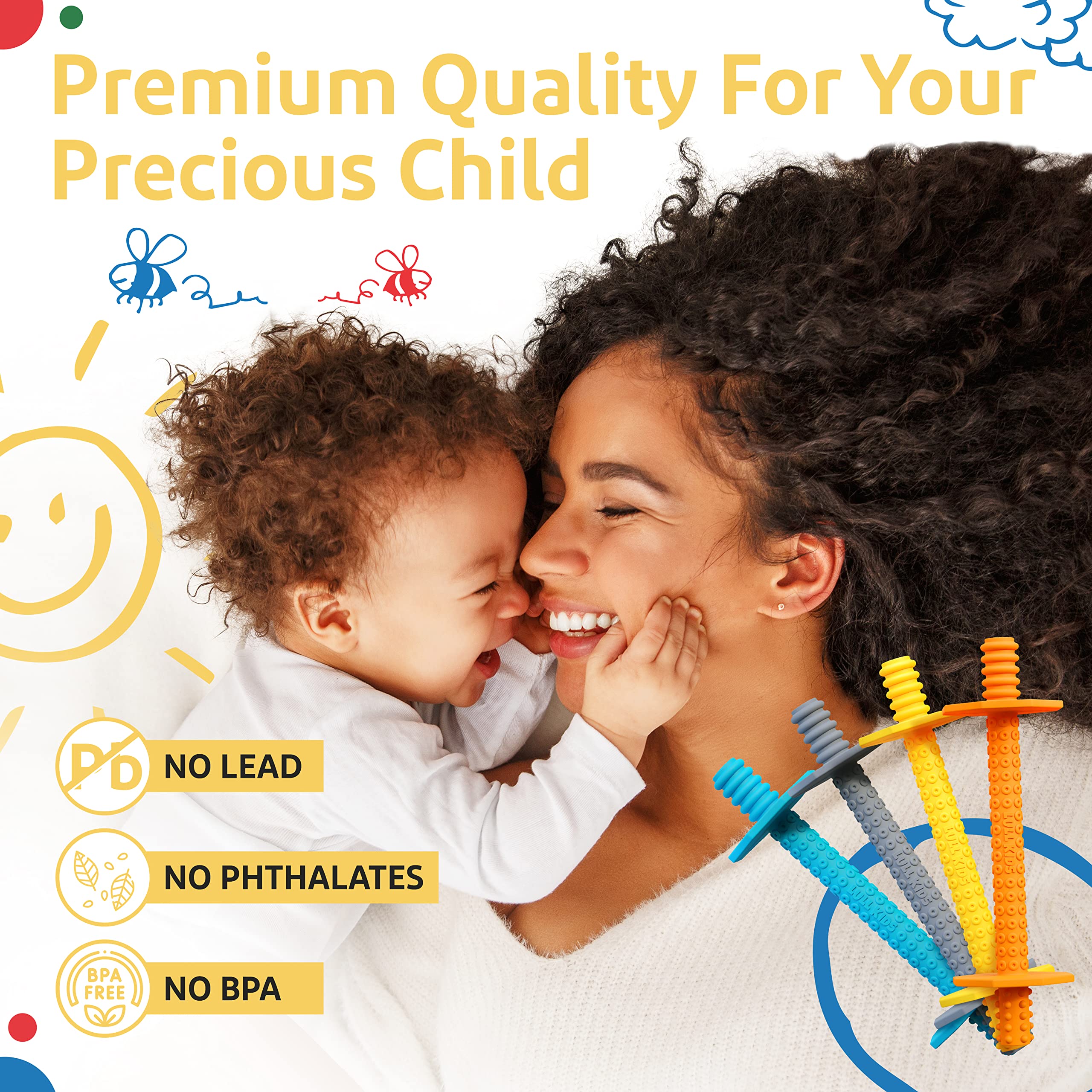 Lull Kids baby teether handheld for interactive play and oral development