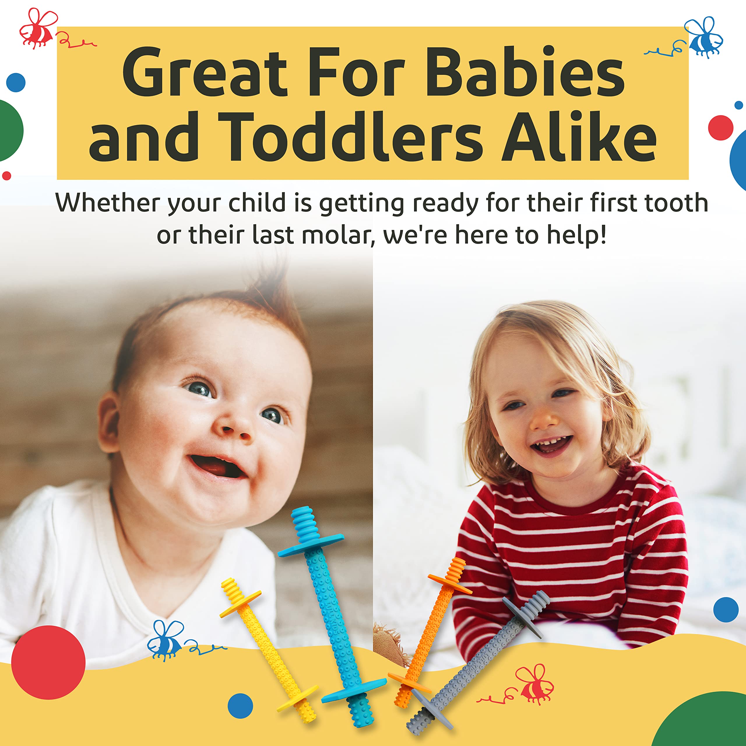 Lull Kids molar-relief teether; supports early chewing and mouth comfort