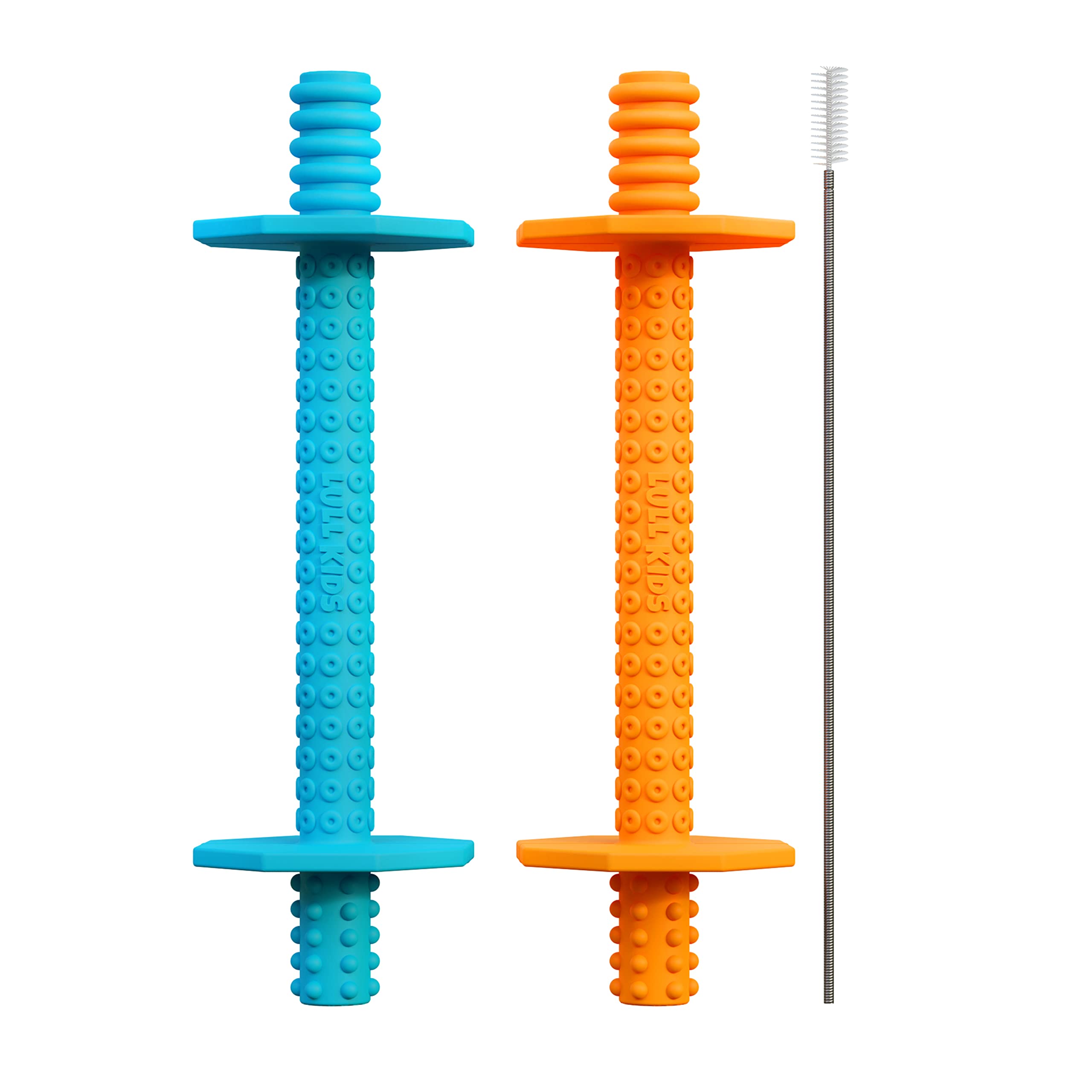 Lull Kids silicone baby teether blue texture for soothing gums during teething