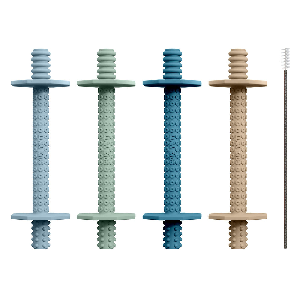 Lull Kids silicone teether with textured surface; soothing gums during early teething