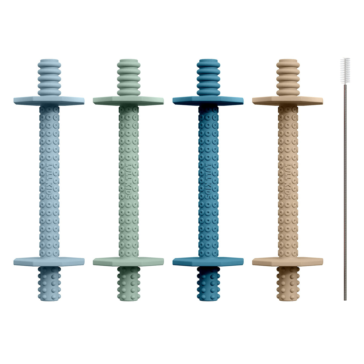 Lull Kids silicone teether with textured surface; soothing gums during early teething