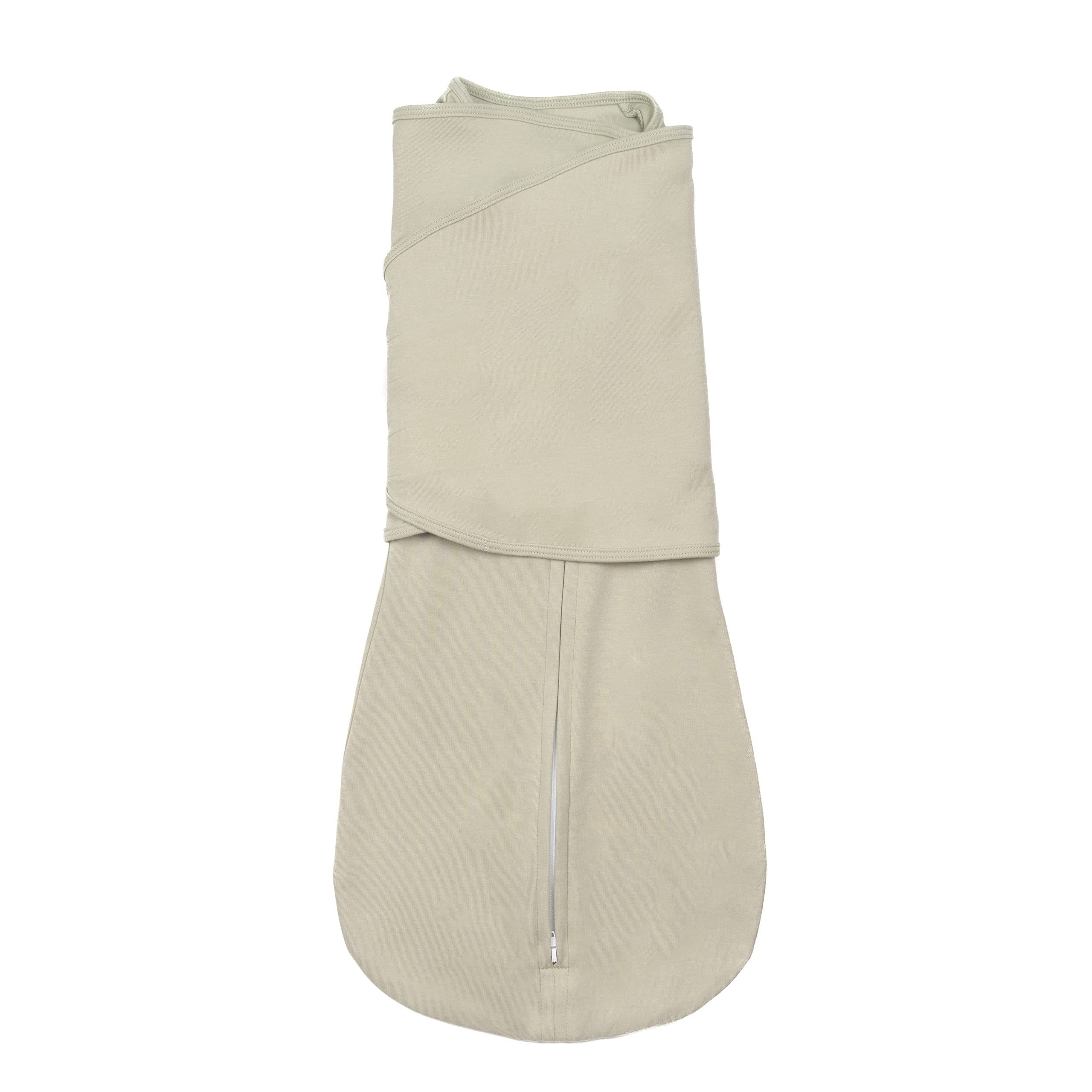 LullaBaby Double Dream Swaddle in desert sage front view showing dual wings for secure sleep