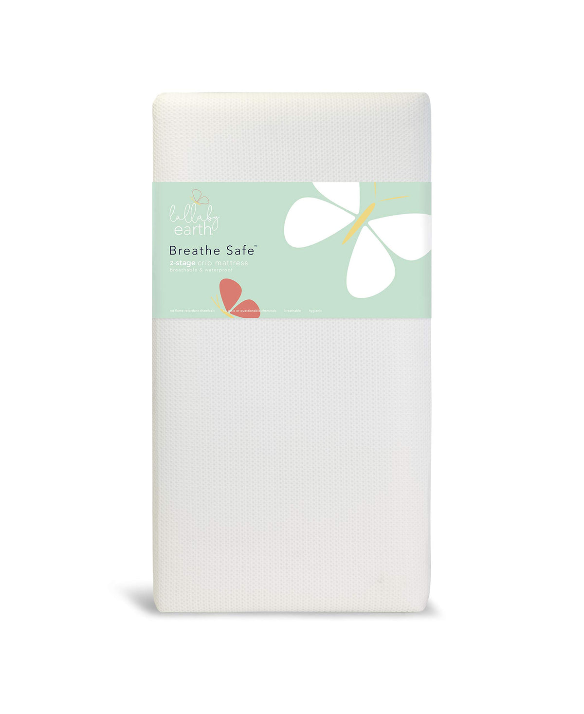 Lullaby Earth Breathe Safe mattress cover shows breathable design for improved airflow