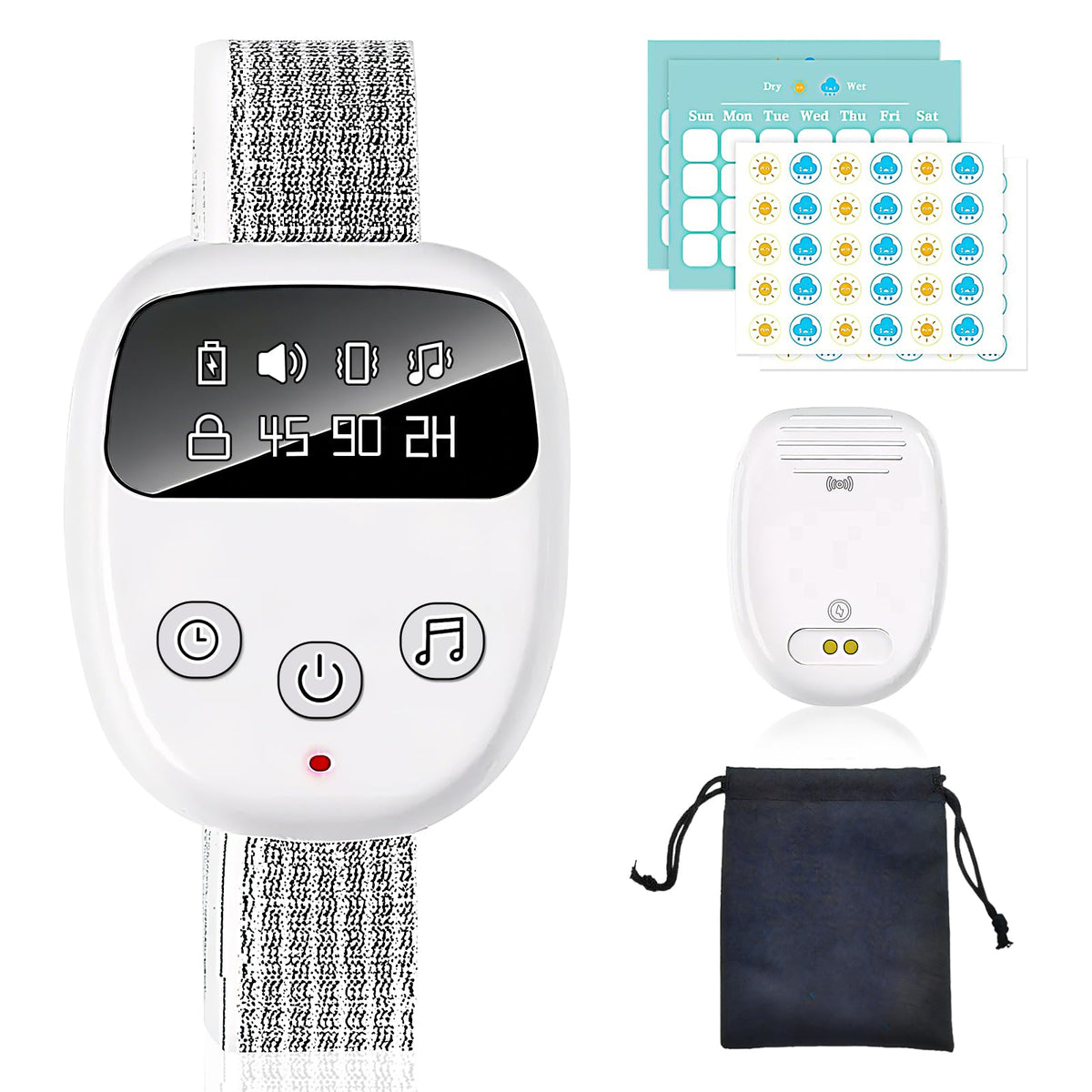 Lultrloyra wireless bedwetting alarm wristband for discreet nightly alerts.