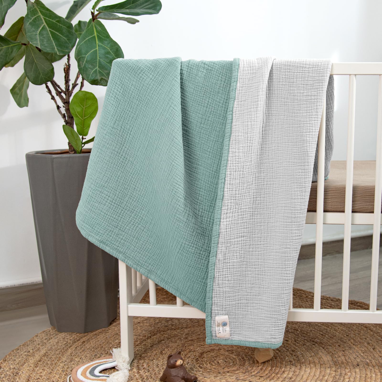 Lulu Moon 47x47 inch baby blanket for crib and stroller use