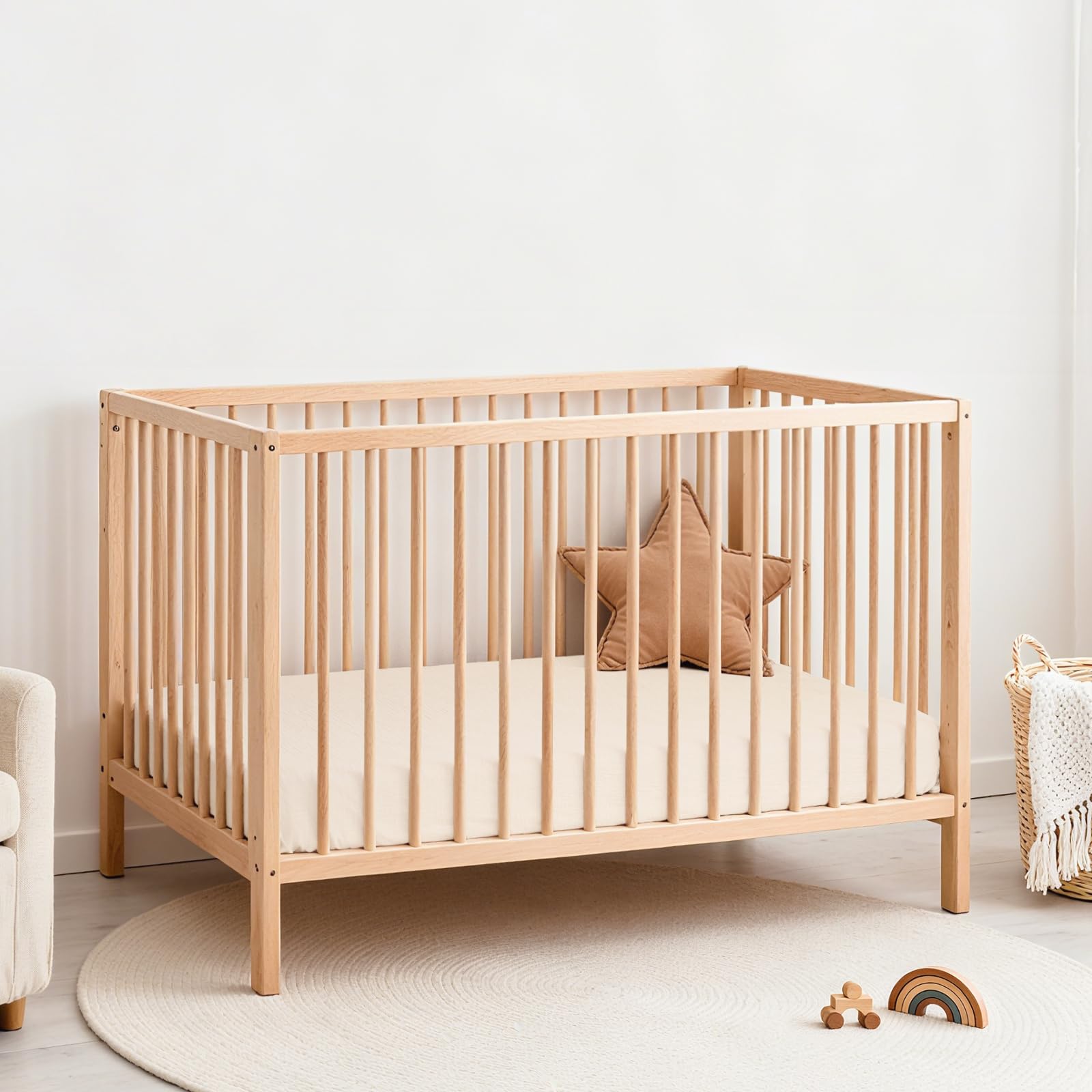 Lulu Moon breathable-muslin-crib-sheets promote airflow to help little ones stay comfy.