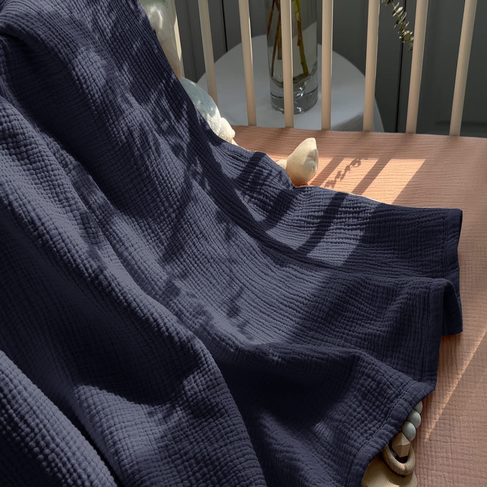 Lulu Moon muslin blanket blue as a gift option for baby showers