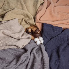 Lulu Moon muslin blanket blue during nap time for breathable comfort