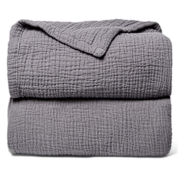 Lulu Moon muslin blanket gray 47x47 offers soft, breathable coverage for baby.