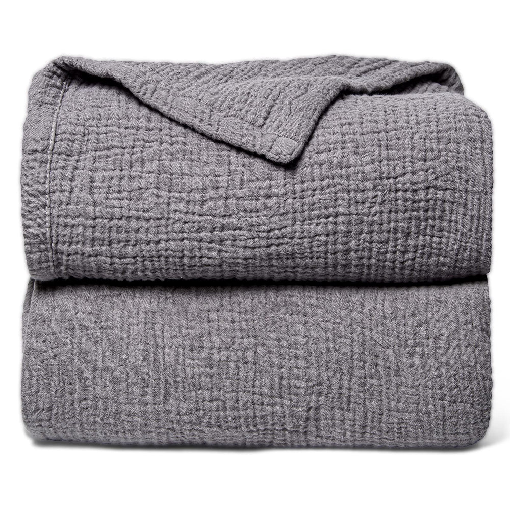 Lulu Moon muslin blanket gray 47x47 offers soft, breathable coverage for baby.