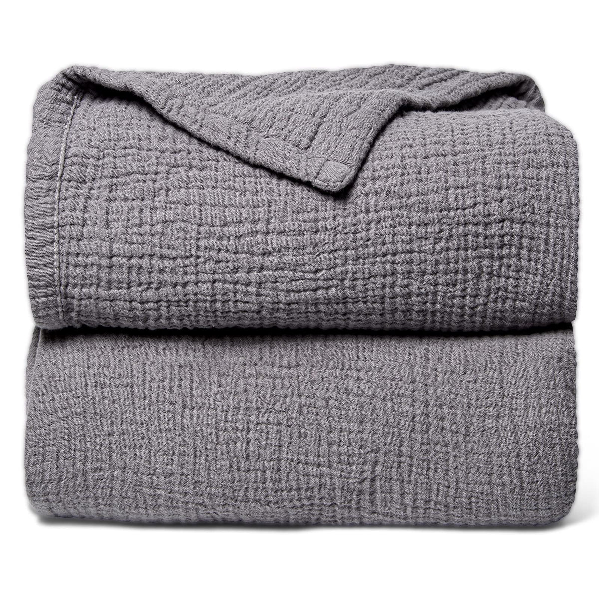 Lulu Moon muslin blanket gray 47x47 offers soft, breathable coverage for baby.