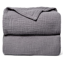 Lulu Moon muslin blanket gray 47x47 offers soft, breathable coverage for baby.