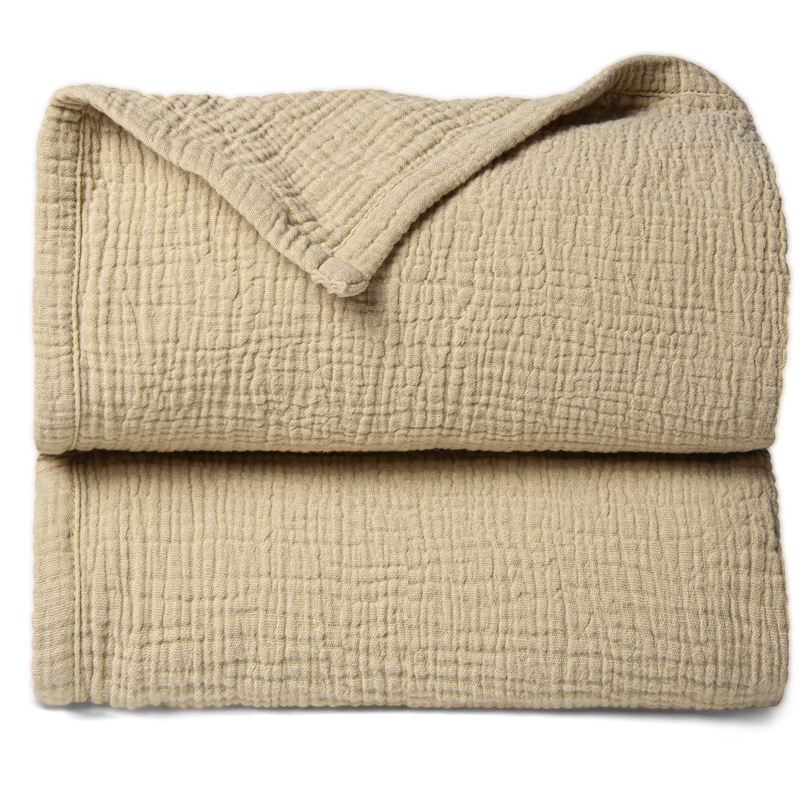Lulu Moon muslin blanket fabric detail, breathable cotton gauze for delicate skin