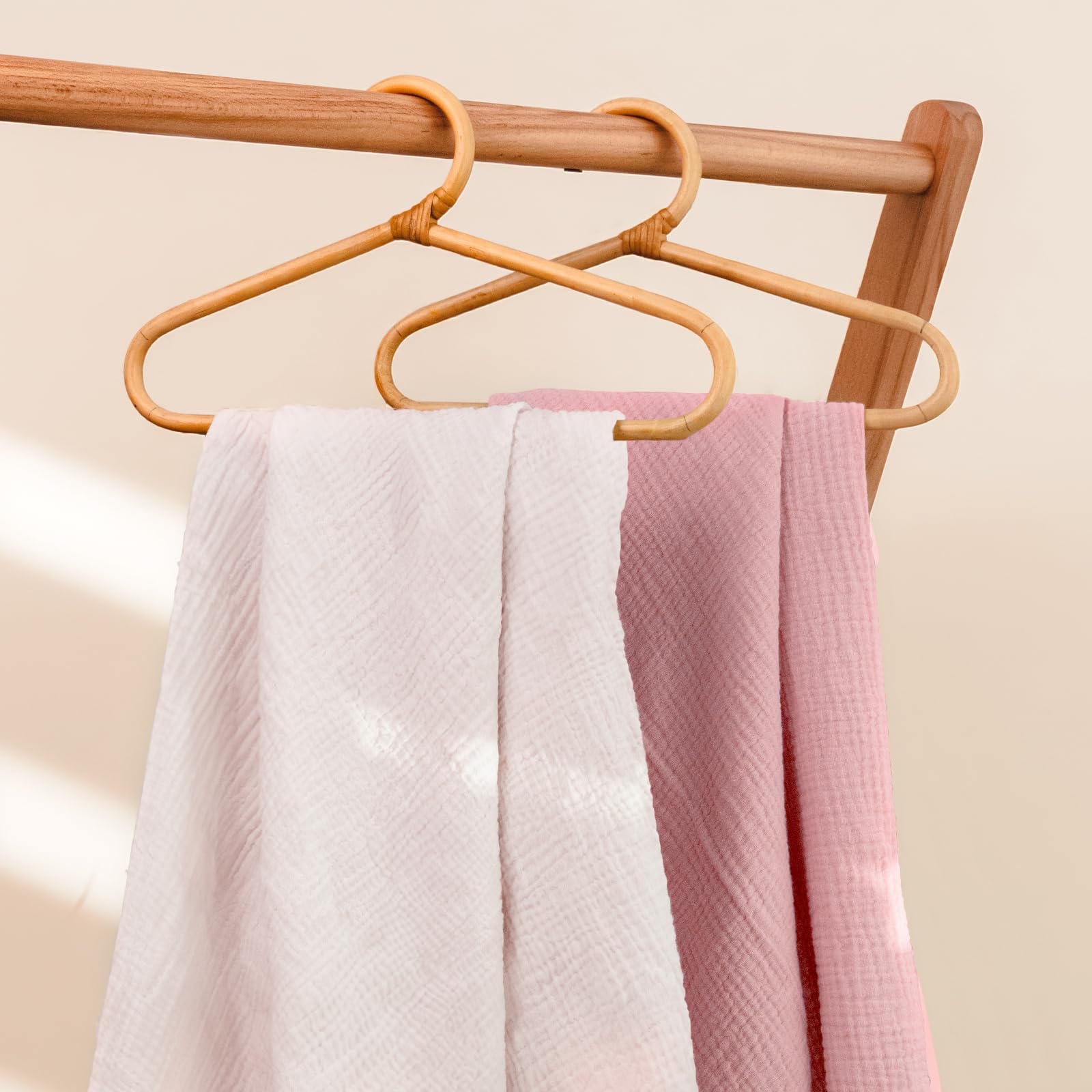 Lulu Moon Muslin Crib Sheets being machine washed for easy care