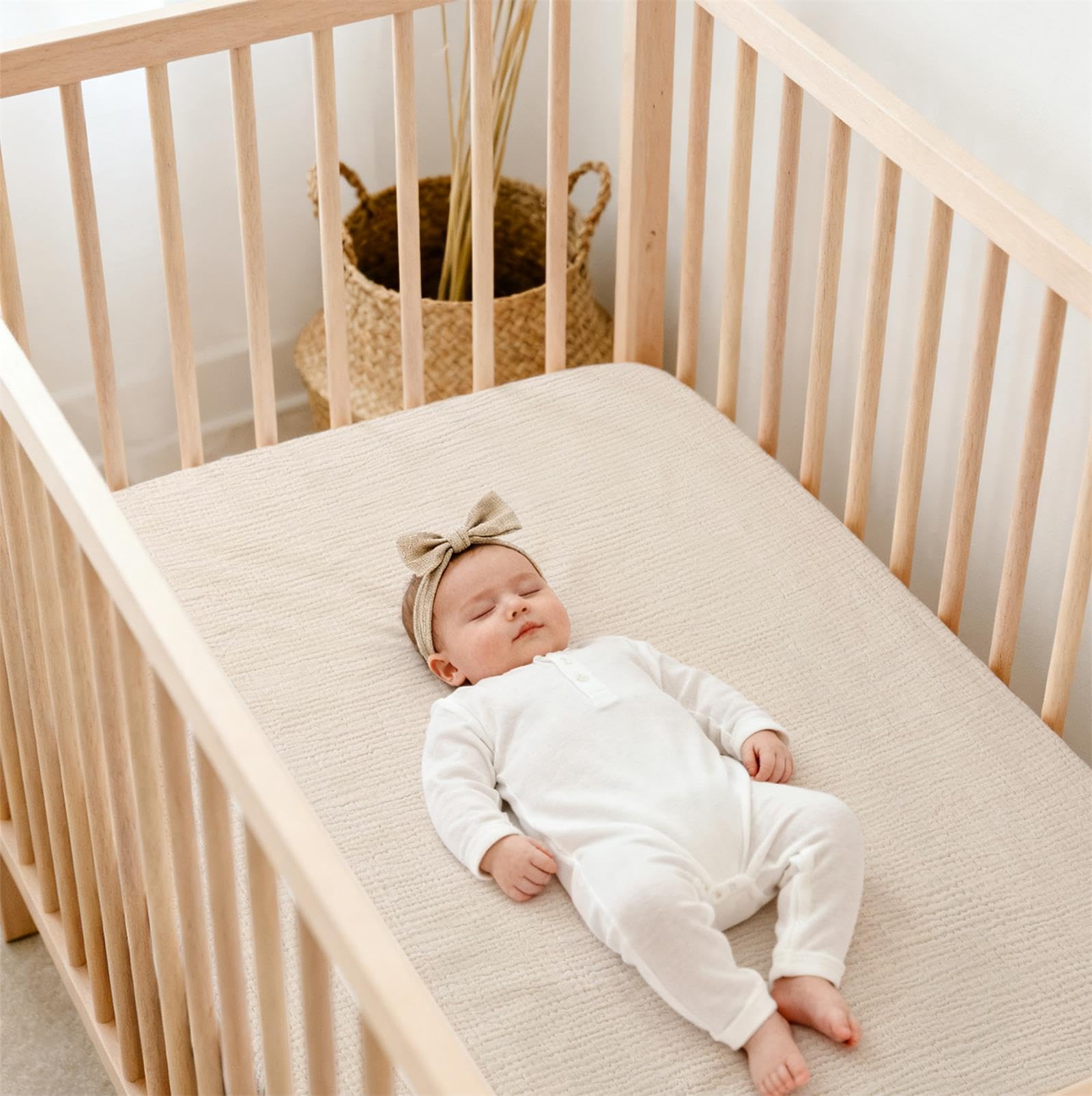 Lulu Moon muslin sheets elevate nursery decor with calm, breathable bedding.