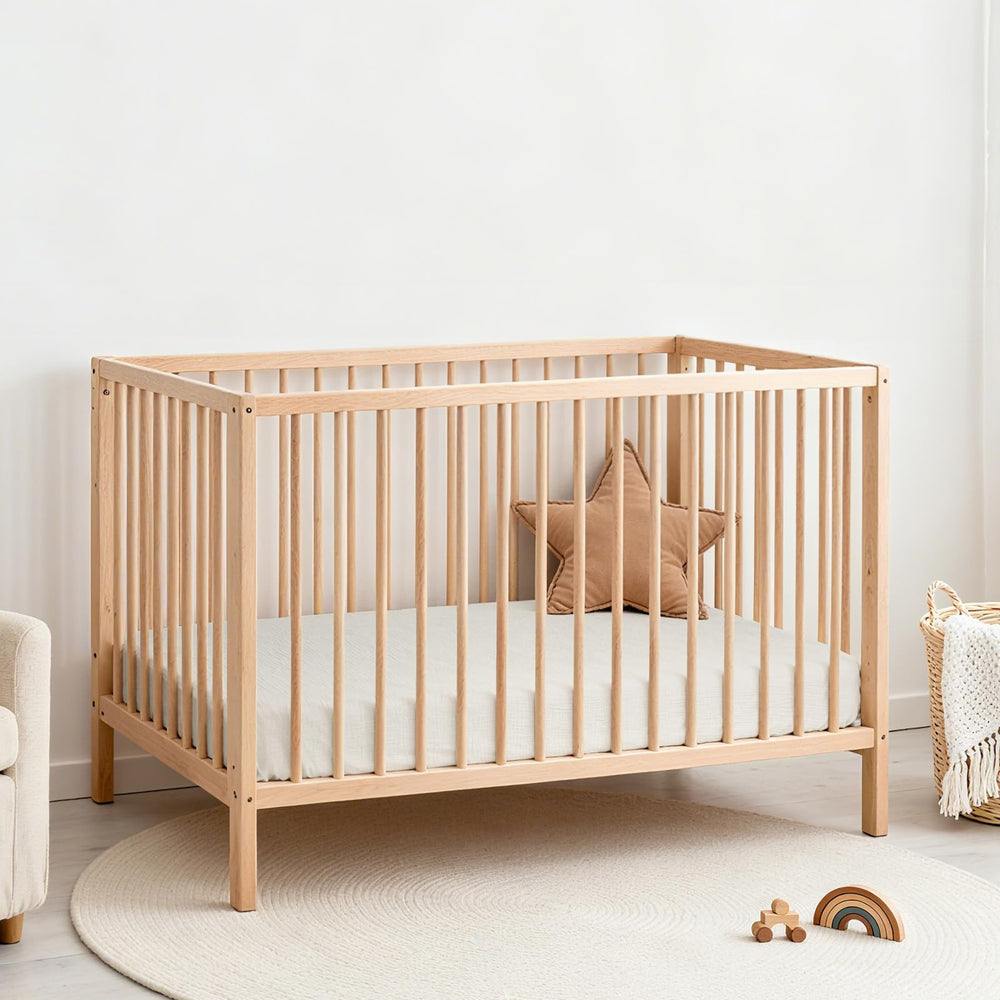 Lulu Moon two-pack muslin crib sheets offer ready replacements.