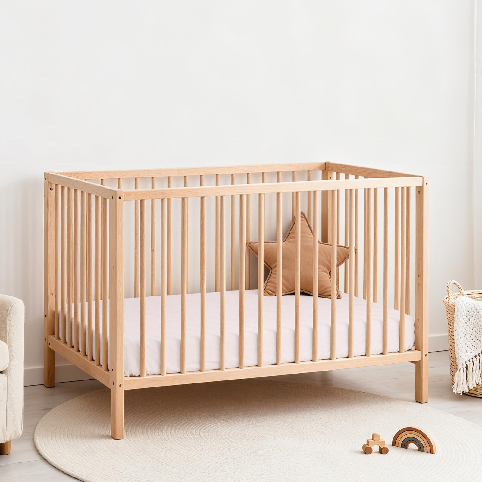 Lulu Moon Muslin Crib Sheets two-pack ready for use