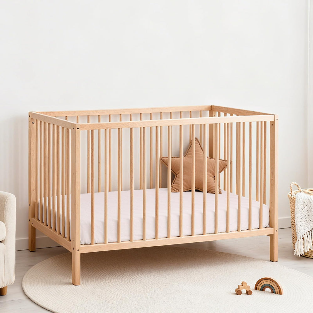 Lulu Moon Muslin Crib Sheets two-pack ready for use