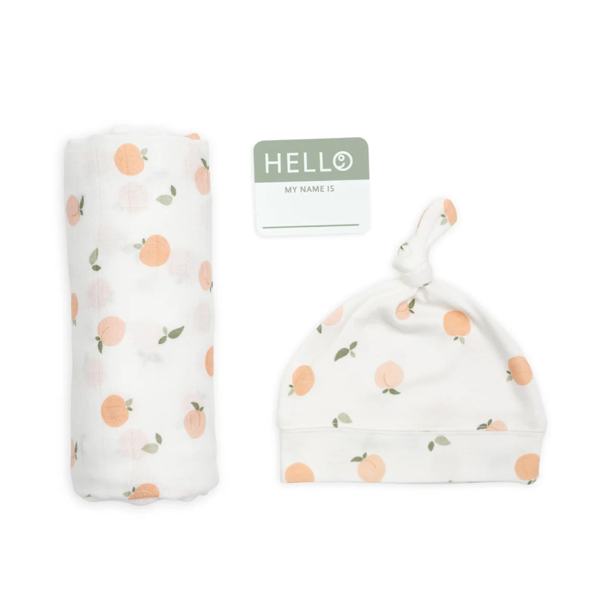 Lulujo birth-announcement-hat-swaddle-set shows a keepsake photo prop with breathable bamboo muslin.