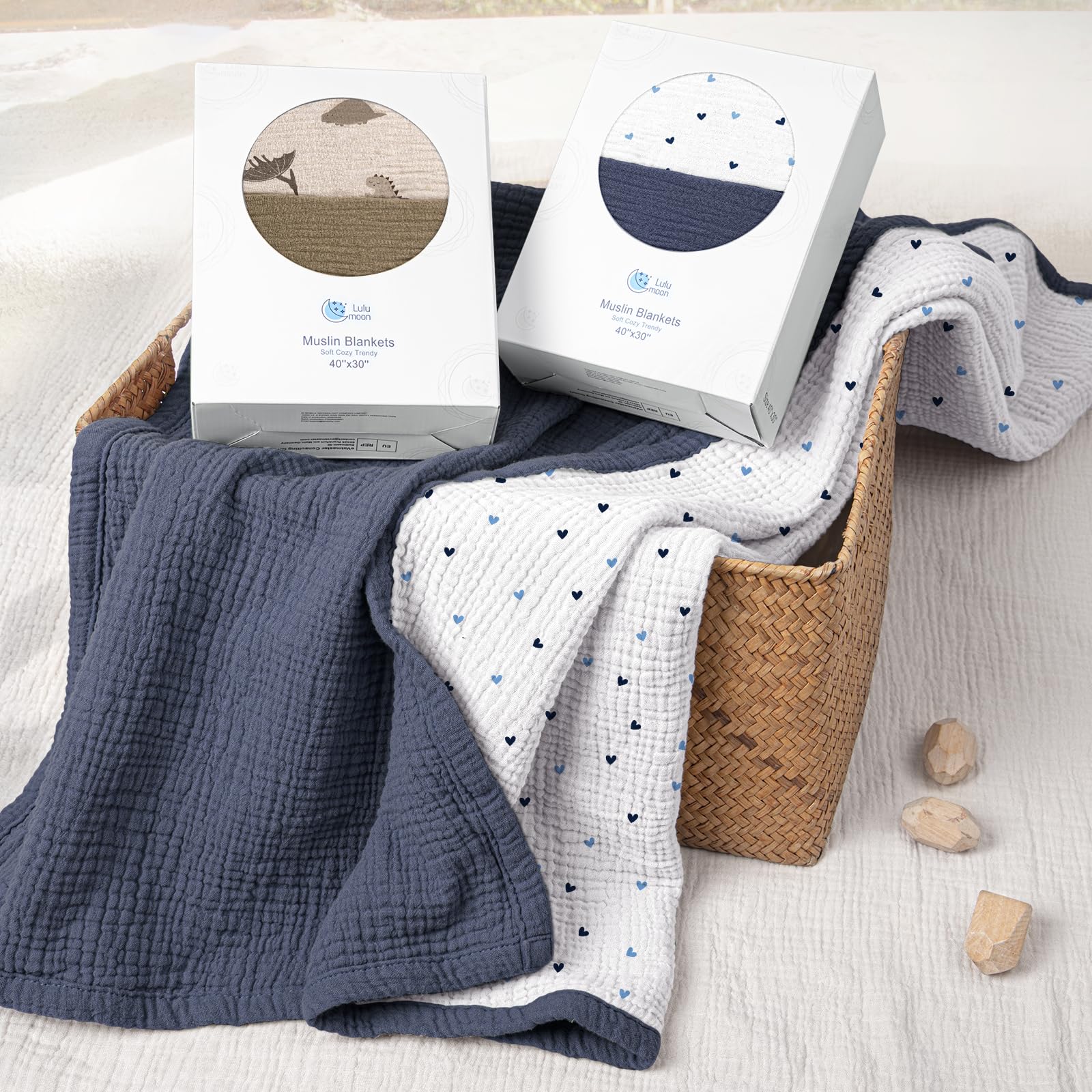 Lulumoon gift-ready packaging makes a thoughtful baby shower present.