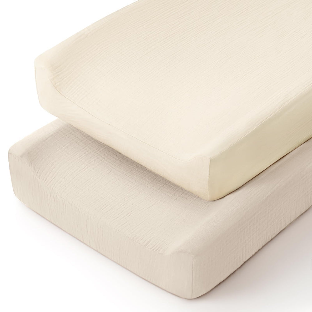 Lulumoon muslin changing pad cover, breathable and gentle on delicate baby skin