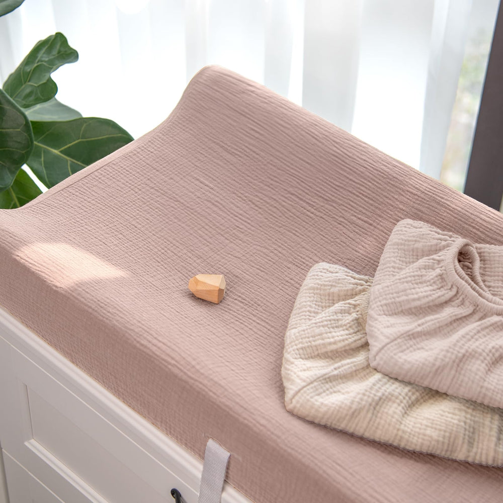 Lulumoon close-up shows soft muslin texture and breathable comfort.