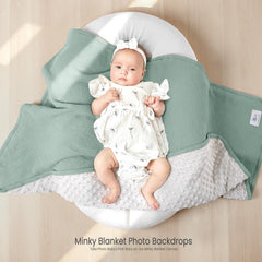 Lulumoon 30x40 Sage blanket fits strollers and car seats for travel.