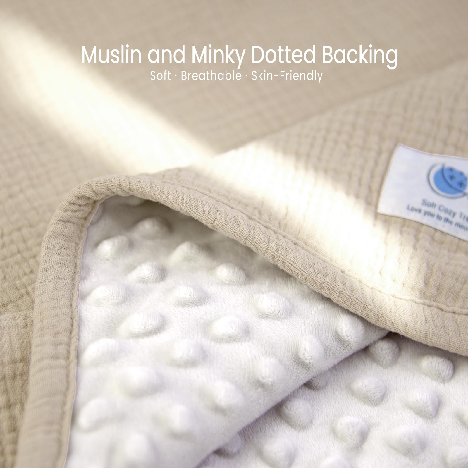 Lulumoon ivory blanket gift-ready packaging for baby showers.